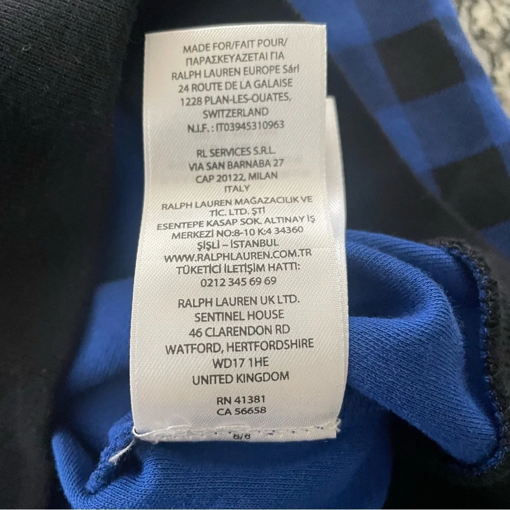 New Ralph Lauren Classic Blue Check Interlock Two Piece Baby Boys Set